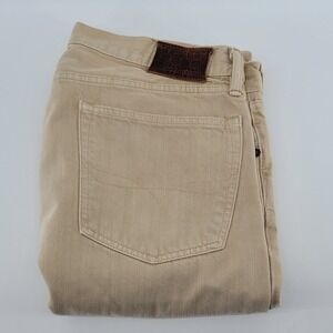 Polo Ralph Lauren Hampton Straight Jeans Mens 35x30 Tan Cotton Denim Pants